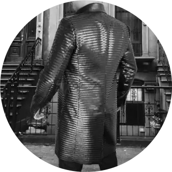 men's frock with black sequins